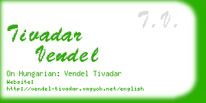 tivadar vendel business card